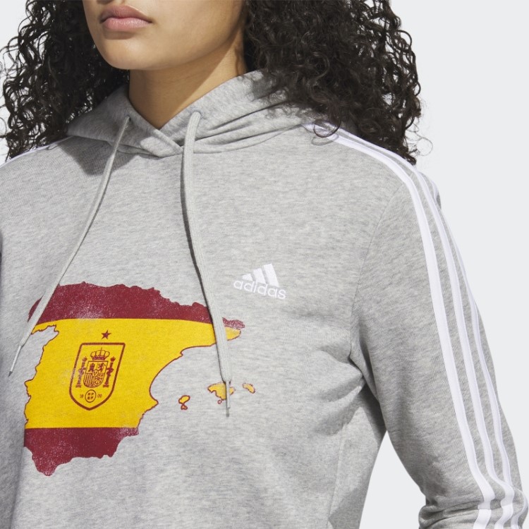 Moletom Cropped Com As Três Listras Cinza Espanha Adidas