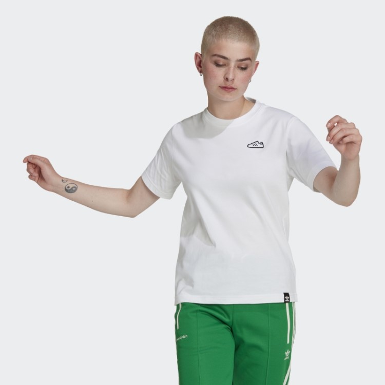 Camiseta Bordada Adidas Branca