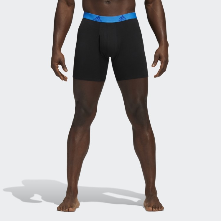 Cueca Boxer De Algodão Elástico 3 Pares Preto Adidas