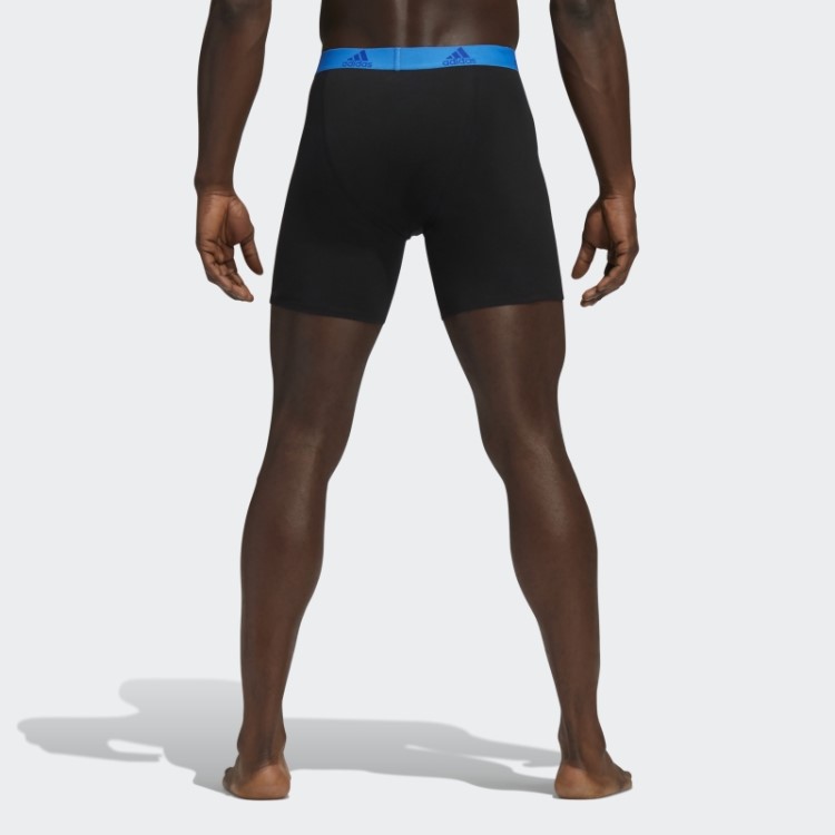 Cueca Boxer De Algodão Elástico 3 Pares Preto Adidas