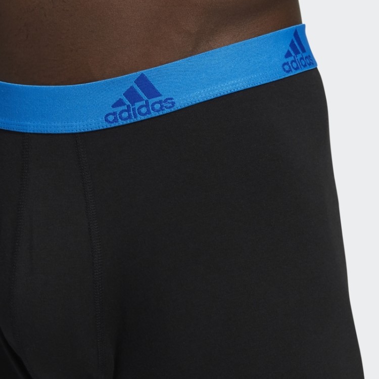Cueca Boxer De Algodão Elástico 3 Pares Preto Adidas
