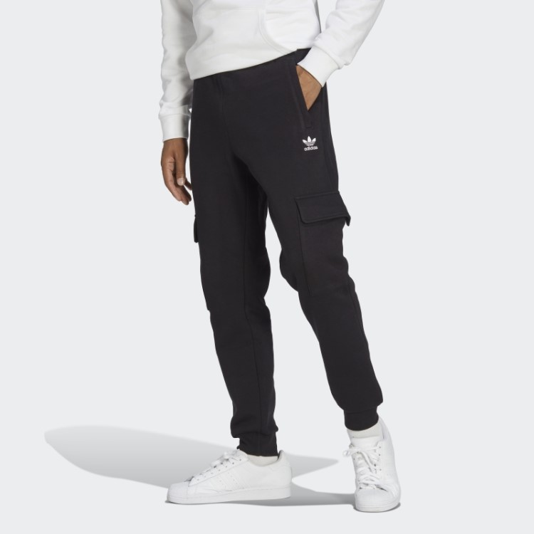 Calça Cargo Adidas Preta Trefoil Essentials