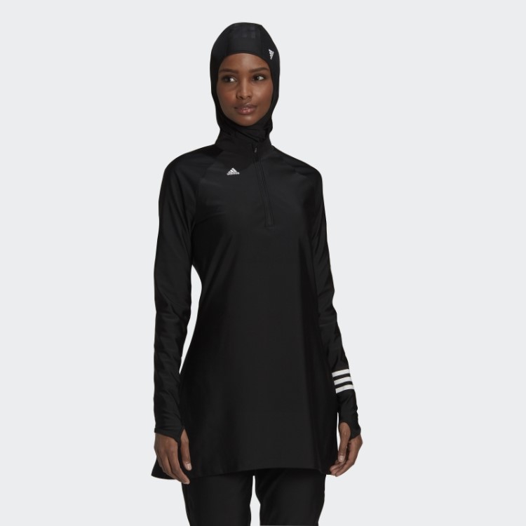 Top De Natação Preto Manga Longa Adidas