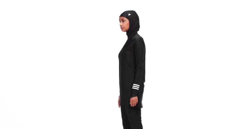 Top De Natação Preto Manga Longa Adidas