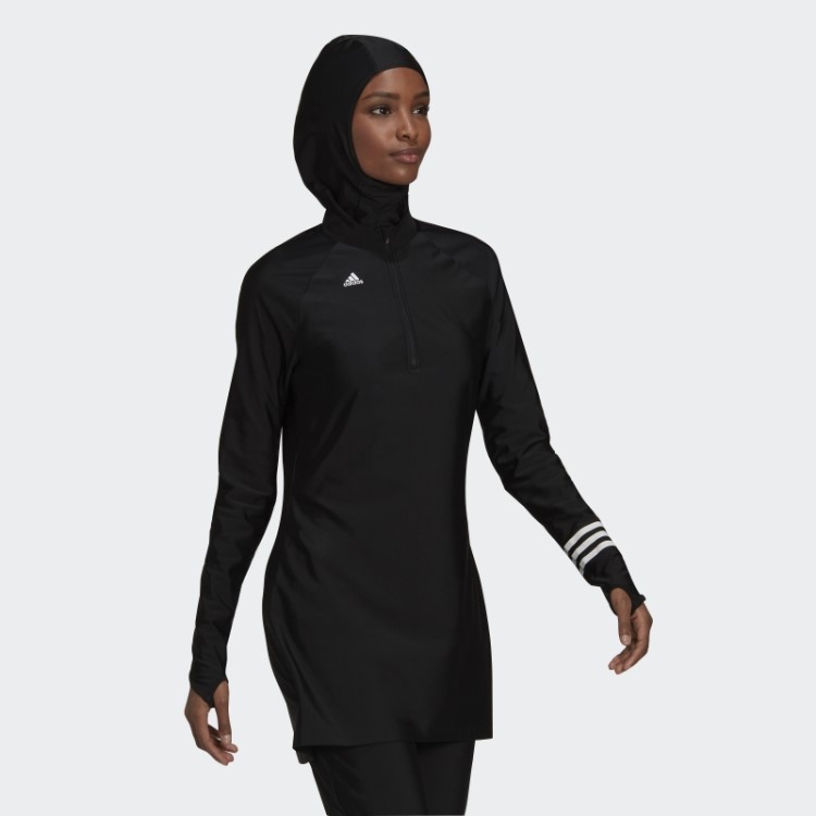 Top De Natação Preto Manga Longa Adidas