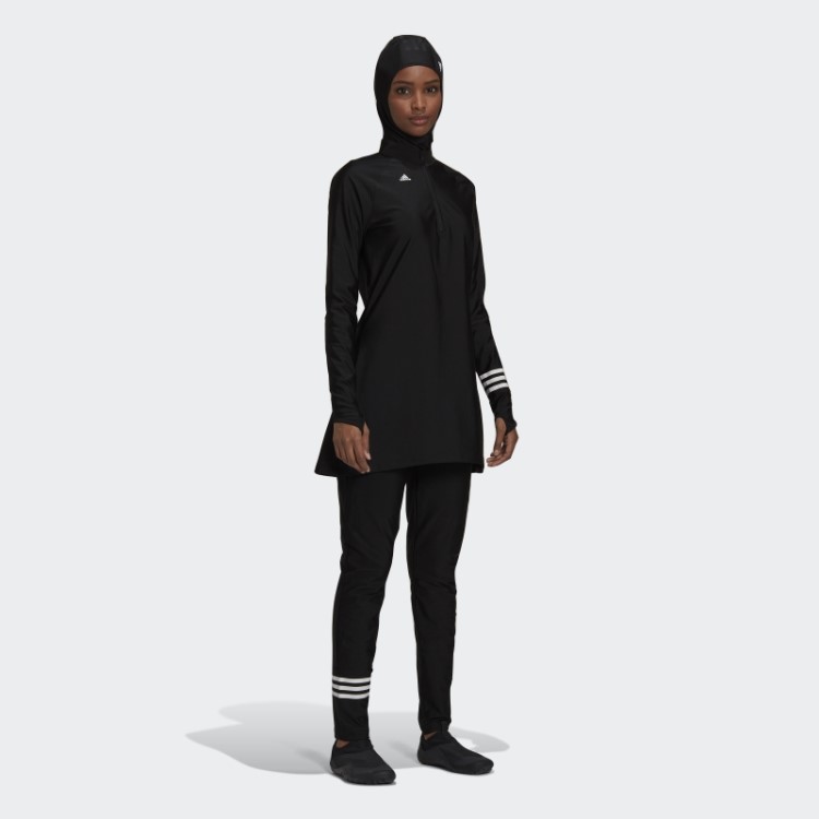 Top De Natação Preto Manga Longa Adidas