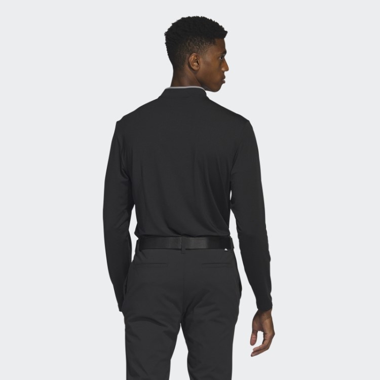 Camisa Polo Preta Adidas Manga Longa