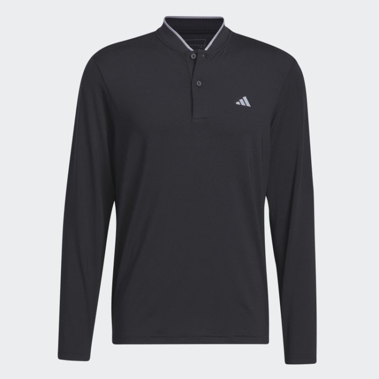 Camisa Polo Preta Adidas Manga Longa
