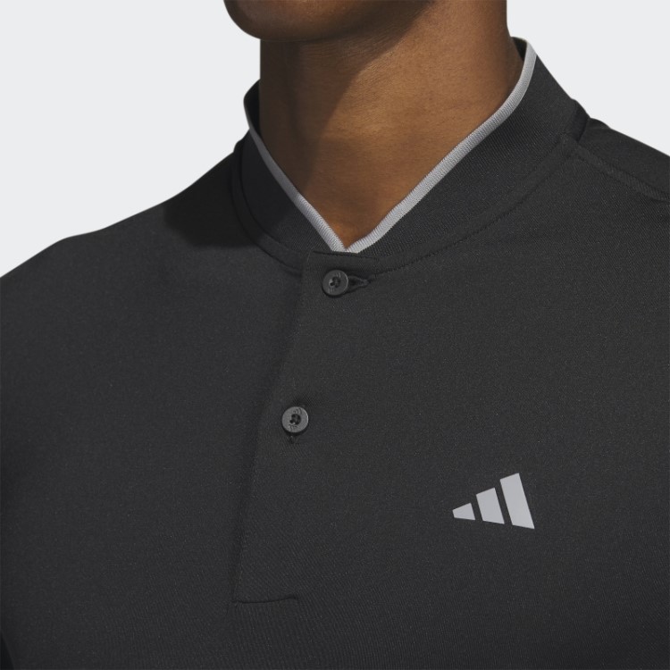 Camisa Polo Preta Adidas Manga Longa