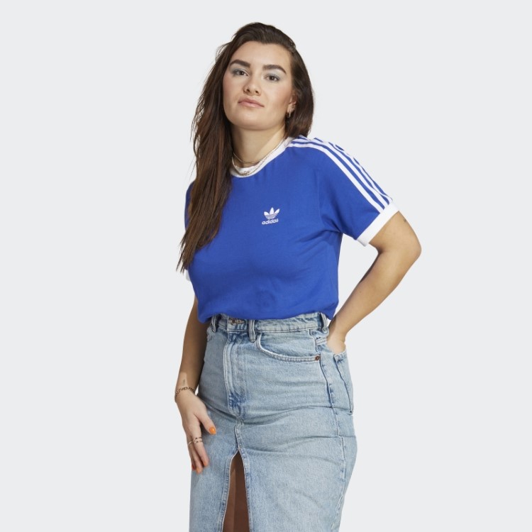 Camiseta Adidas Blue Adicolor Classics Com As Três Listras