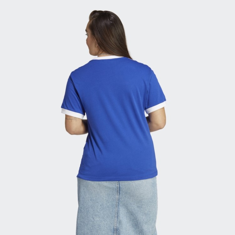 Camiseta Adidas Blue Adicolor Classics Com As Três Listras