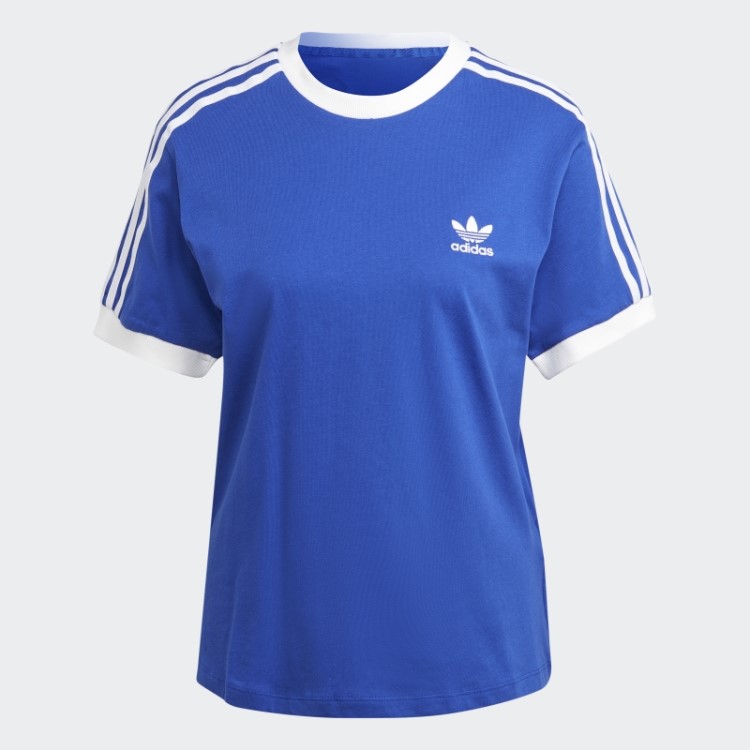 Camiseta Adidas Blue Adicolor Classics Com As Três Listras