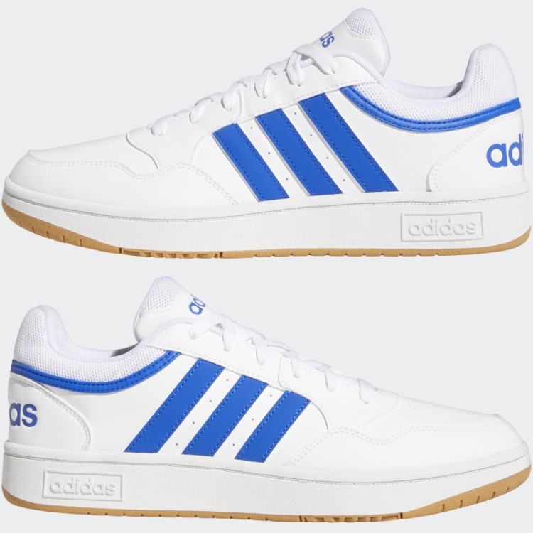 Adidas Hoops 3.0 Baixo Clássico Sapatos Vintage Brancos