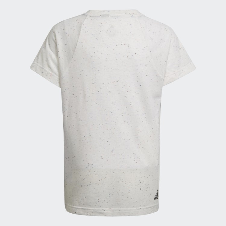 Camiseta Adidas Future Icons Com As Três Listras Soltas Em Algodão Branco Melange