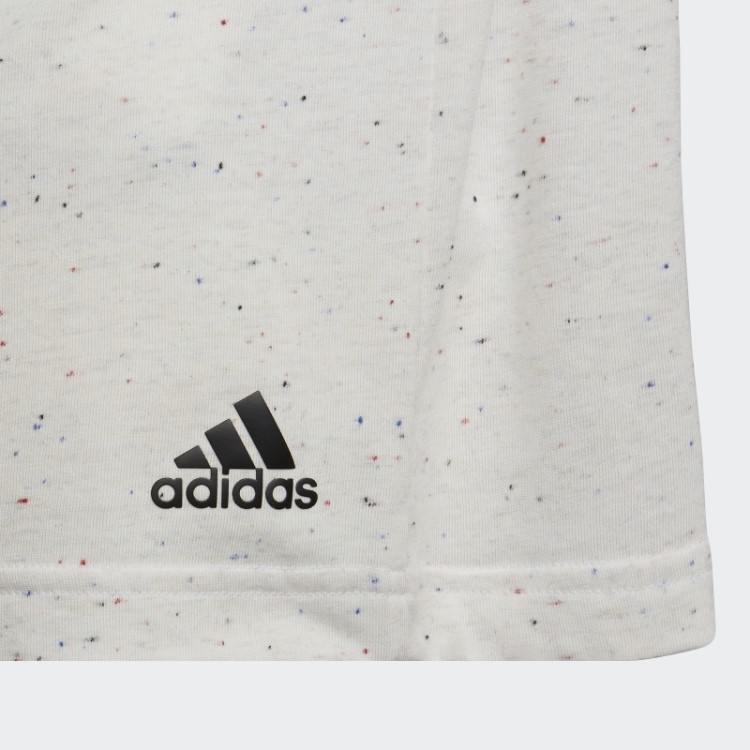 Camiseta Adidas Future Icons Com As Três Listras Soltas Em Algodão Branco Melange