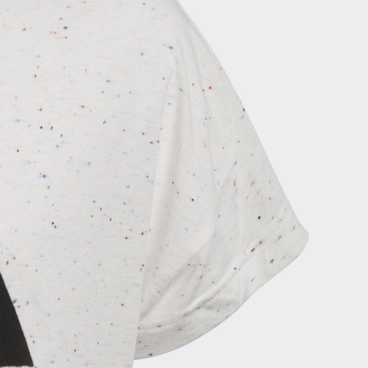 Camiseta Adidas Future Icons Com As Três Listras Soltas Em Algodão Branco Melange