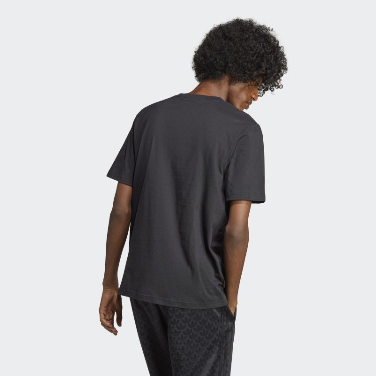 Camiseta Preta Com Monograma Adidas
