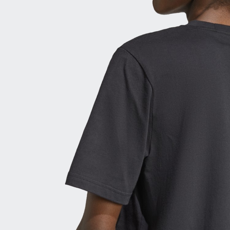 Camiseta Preta Com Monograma Adidas