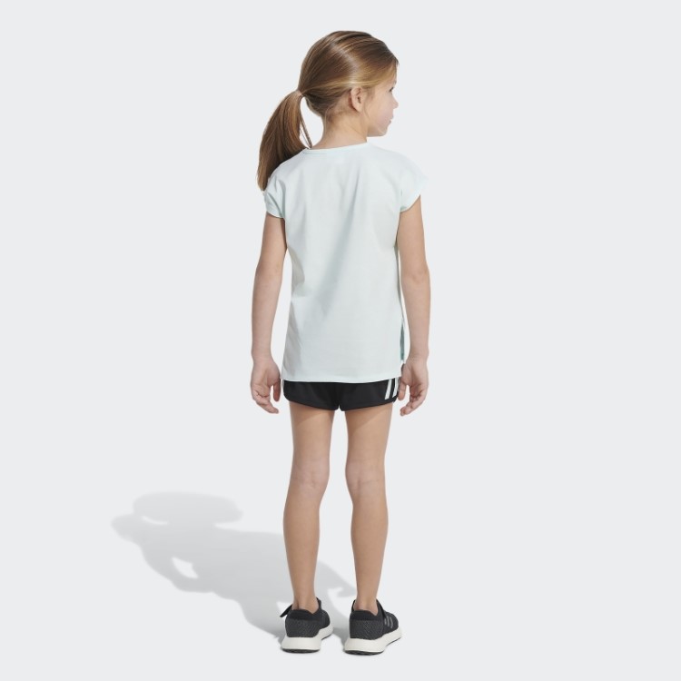 Conjunto Camiseta Estampada E Shorts Em Malha Ice Mint Adidas