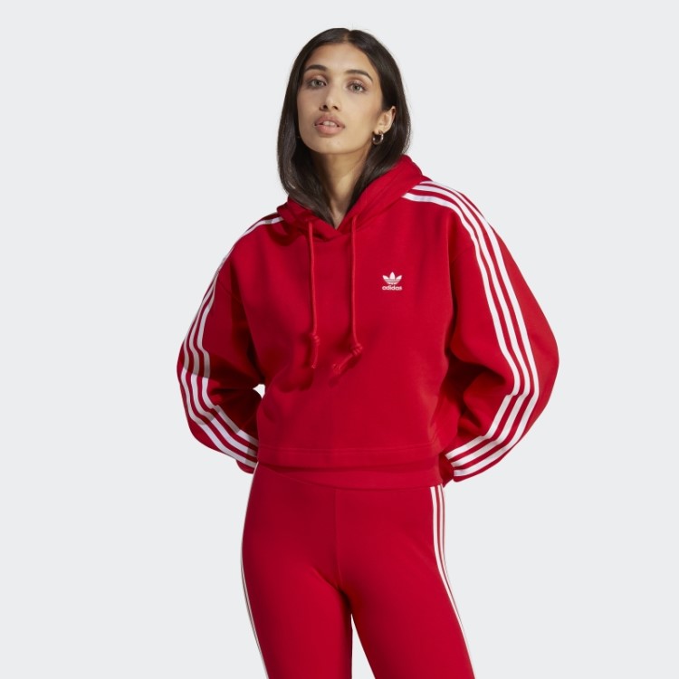 Adidas Adicolor Classics Crop Hoodie Escarlate