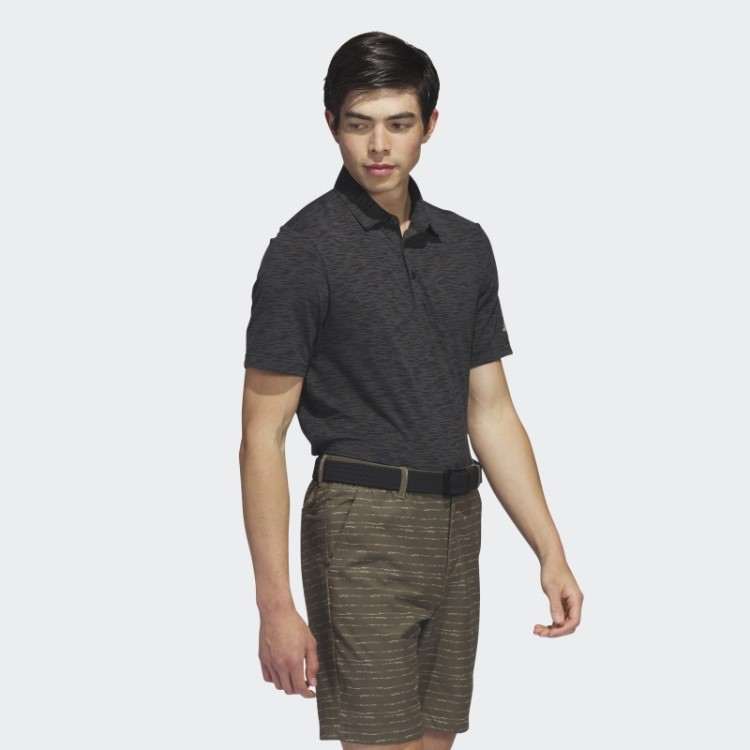 Camisa Polo De Golfe Space Dye Adidas Preta