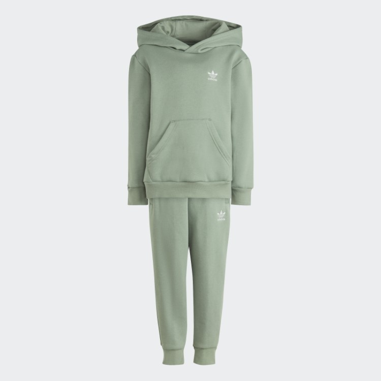 Moletom Com Capuz Adicolor Conjunto Verde Prata Adidas