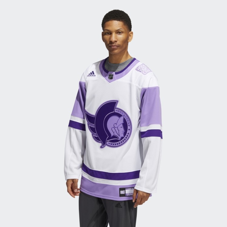 Adidas White Senators Hockey Fights Jersey Jersey