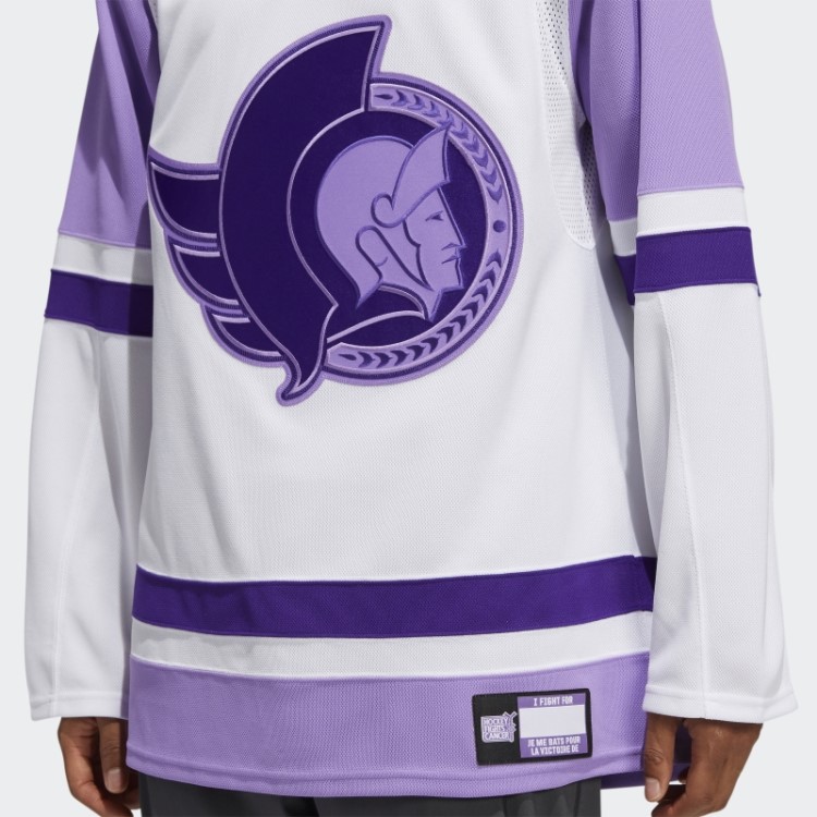 Adidas White Senators Hockey Fights Jersey Jersey
