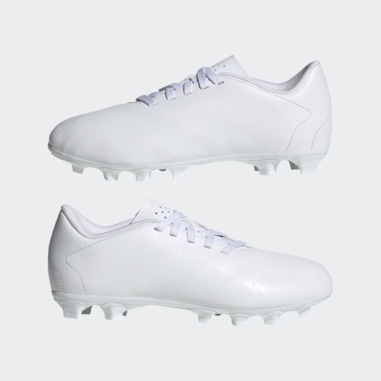 Precisão Do Predador Branco.4 Chuteiras De Futebol De Solo Flexível Adidas