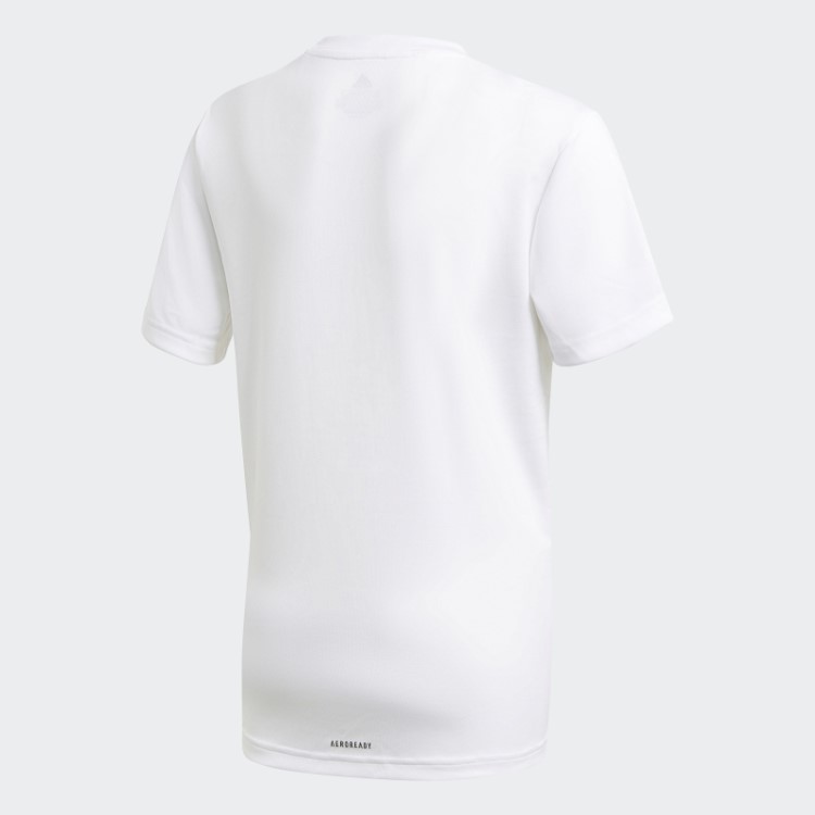 Adidas Branco Aeroready Projetado Para Mover Grande Camiseta Com Logotipo