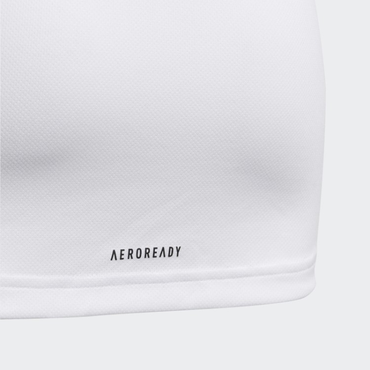 Adidas Branco Aeroready Projetado Para Mover Grande Camiseta Com Logotipo