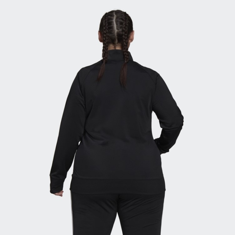 Jaqueta Preta Adidas Essentials Warm-up Tricot Slim Com As Três Listras (tamanho Grande)