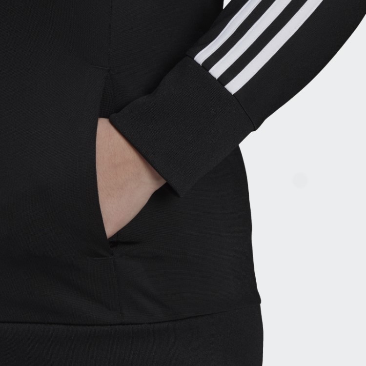 Jaqueta Preta Adidas Essentials Warm-up Tricot Slim Com As Três Listras (tamanho Grande)