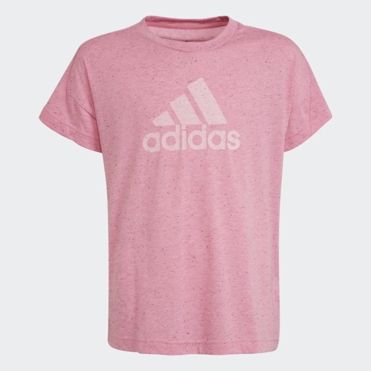 Camiseta Rosa Adidas Future Icons De Algodão Com Distintivo Solto De Esporte