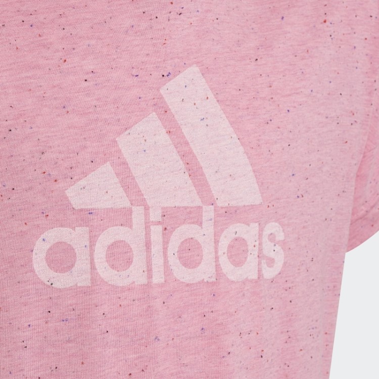 Camiseta Rosa Adidas Future Icons De Algodão Com Distintivo Solto De Esporte