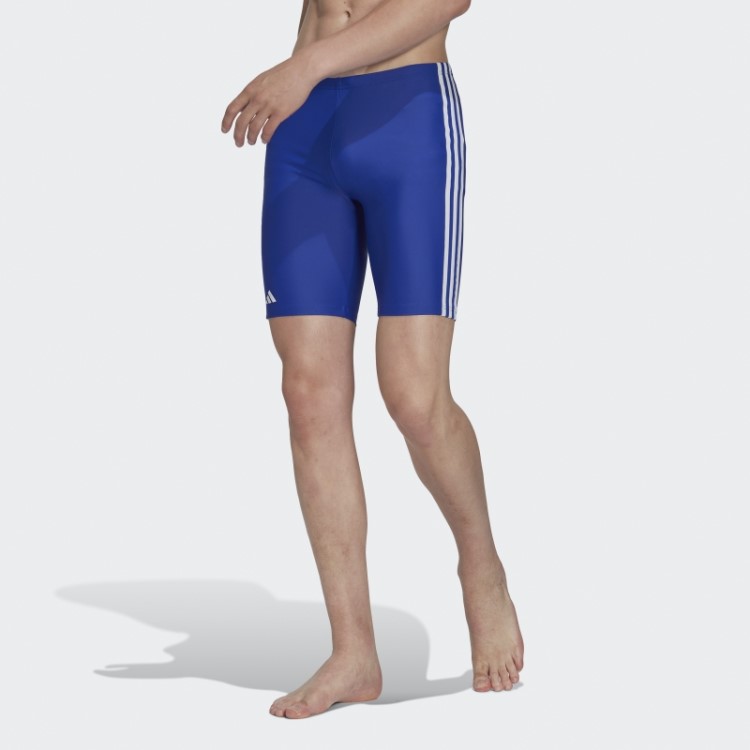 Adidas Blue Classic 3 Stripes Swim Jammers