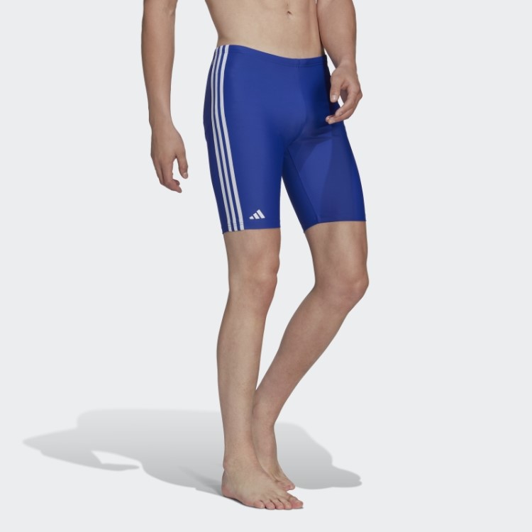 Adidas Blue Classic 3 Stripes Swim Jammers