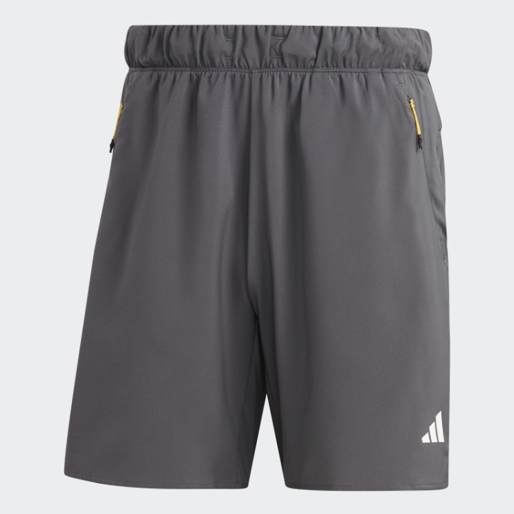 Bermuda De Treino Adidas Train Icons Com As Três Listras Cinza