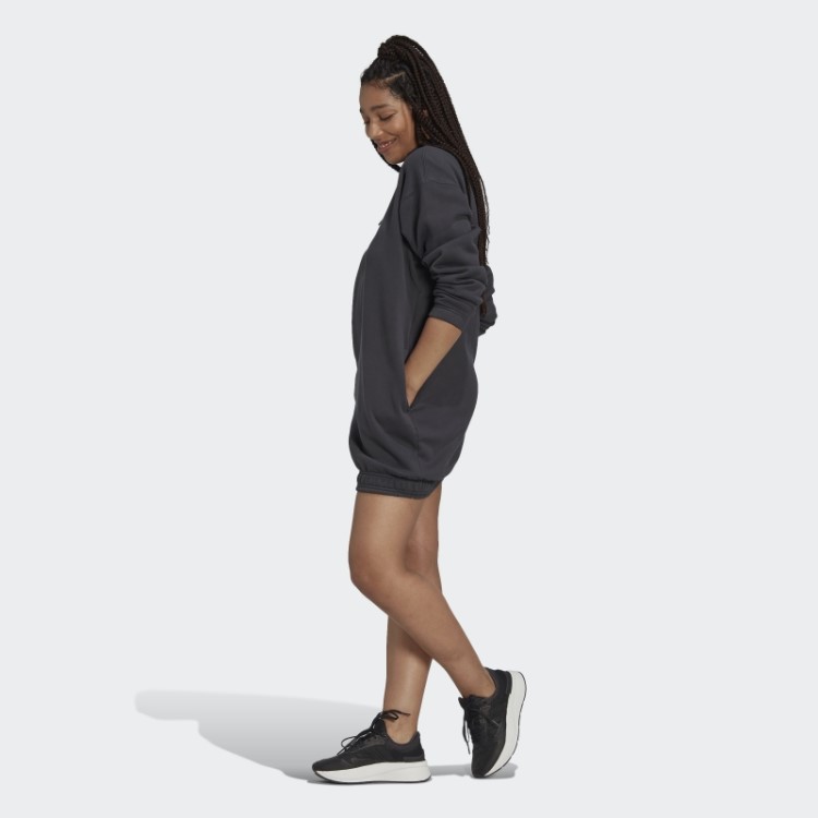 Vestido Suéter Adidas Com Meio Zíper Em Carbono