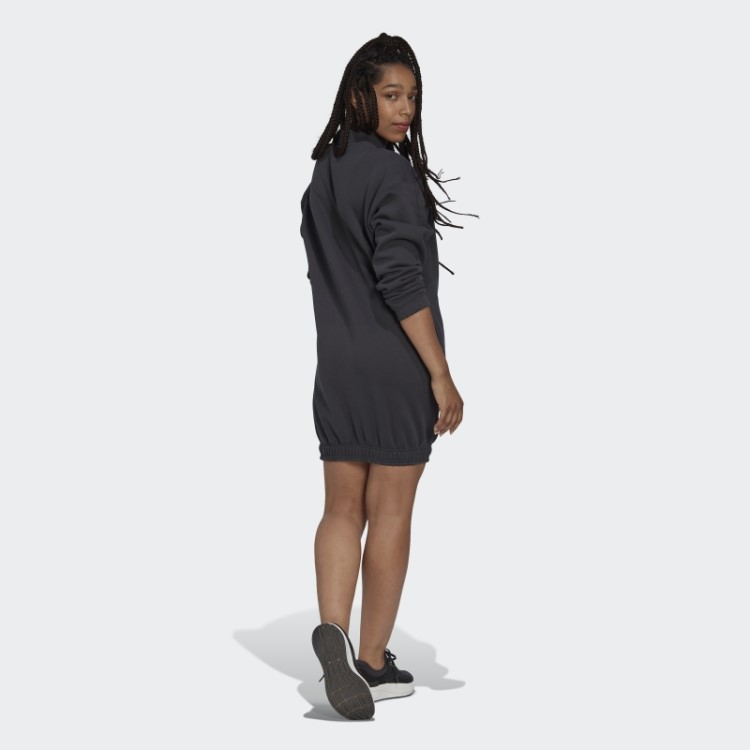 Vestido Suéter Adidas Com Meio Zíper Em Carbono