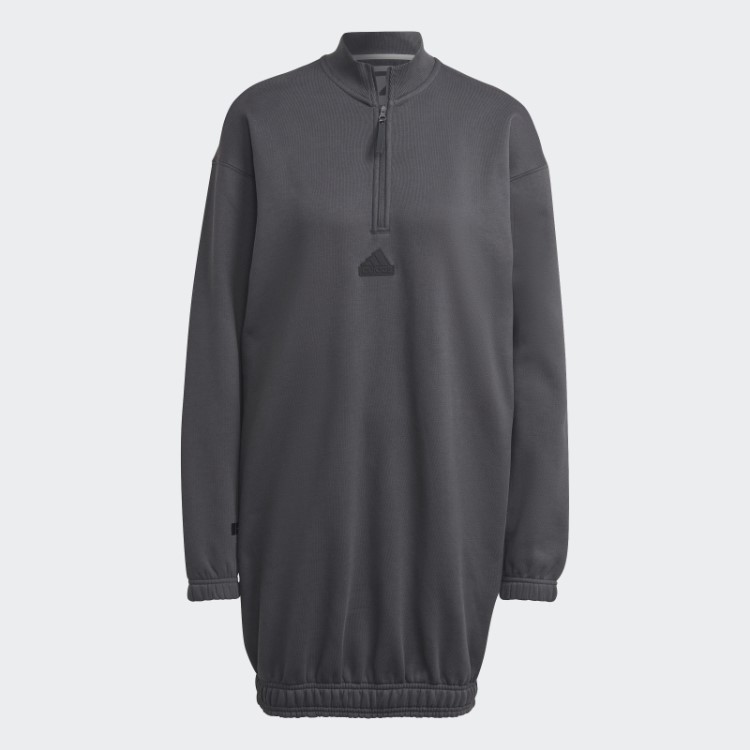 Vestido Suéter Adidas Com Meio Zíper Em Carbono