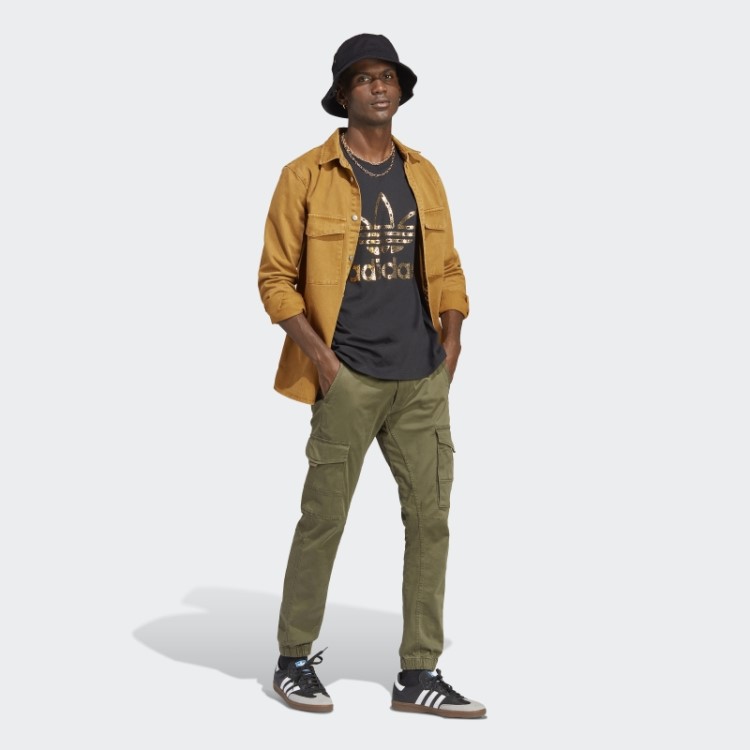 Camiseta Preta Com Correntes Douradas - 50 Anos De Trevo Adidas
