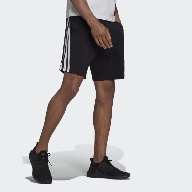 Calção Adidas Sportswear Future Icons Com As 3 Riscas Preto Quente