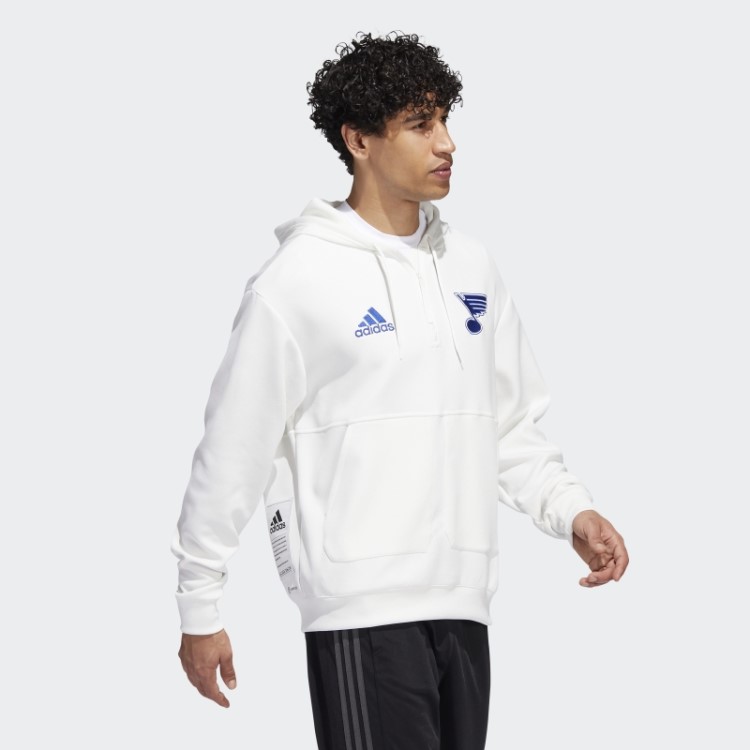 Moletom Com Capuz Adidas Blues 22 Nhl Sem Corante 1/4 (gênero Neutro) Não Tingido