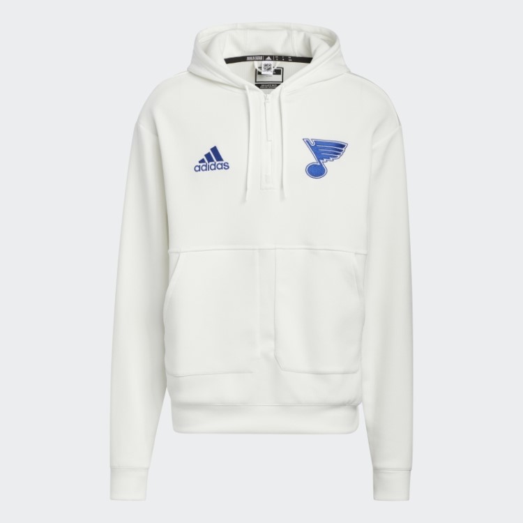 Moletom Com Capuz Adidas Blues 22 Nhl Sem Corante 1/4 (gênero Neutro) Não Tingido