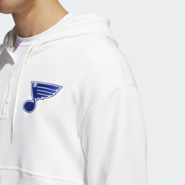 Moletom Com Capuz Adidas Blues 22 Nhl Sem Corante 1/4 (gênero Neutro) Não Tingido