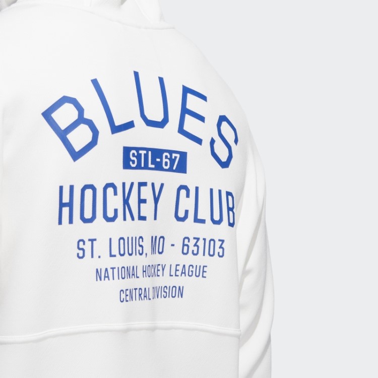 Moletom Com Capuz Adidas Blues 22 Nhl Sem Corante 1/4 (gênero Neutro) Não Tingido