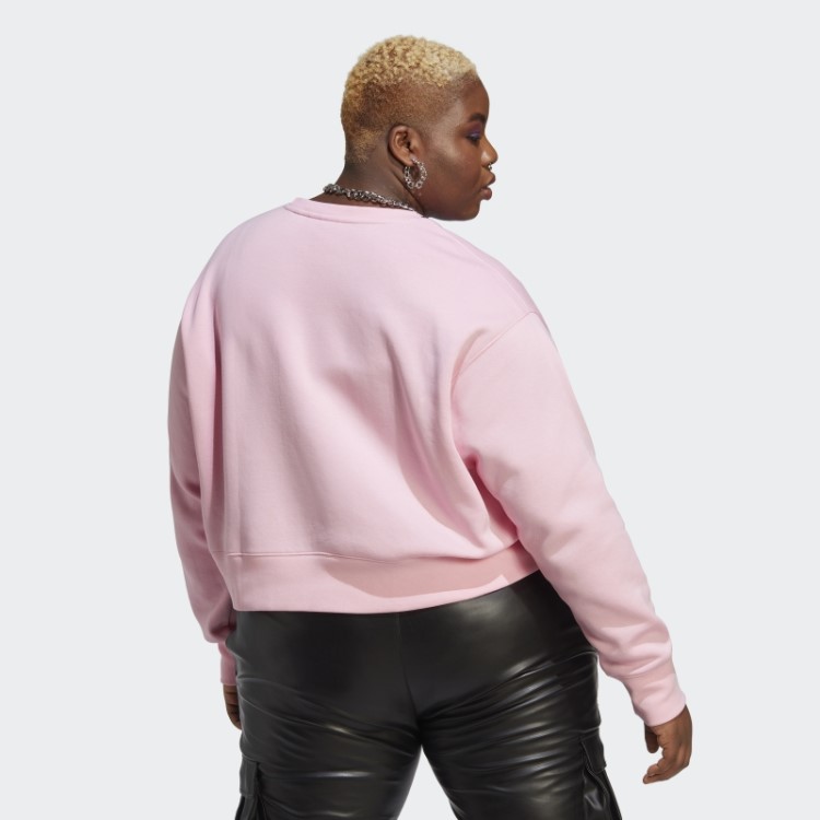 Moletom Adicolor Essentials Crew (plus Size) Rosa Verdadeiro Adidas