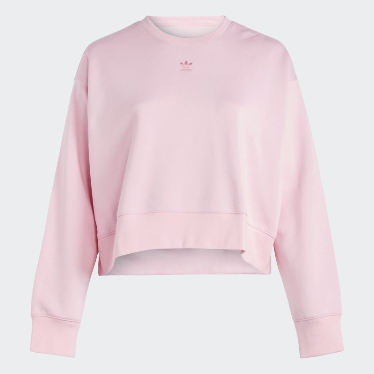 Moletom Adicolor Essentials Crew (plus Size) Rosa Verdadeiro Adidas