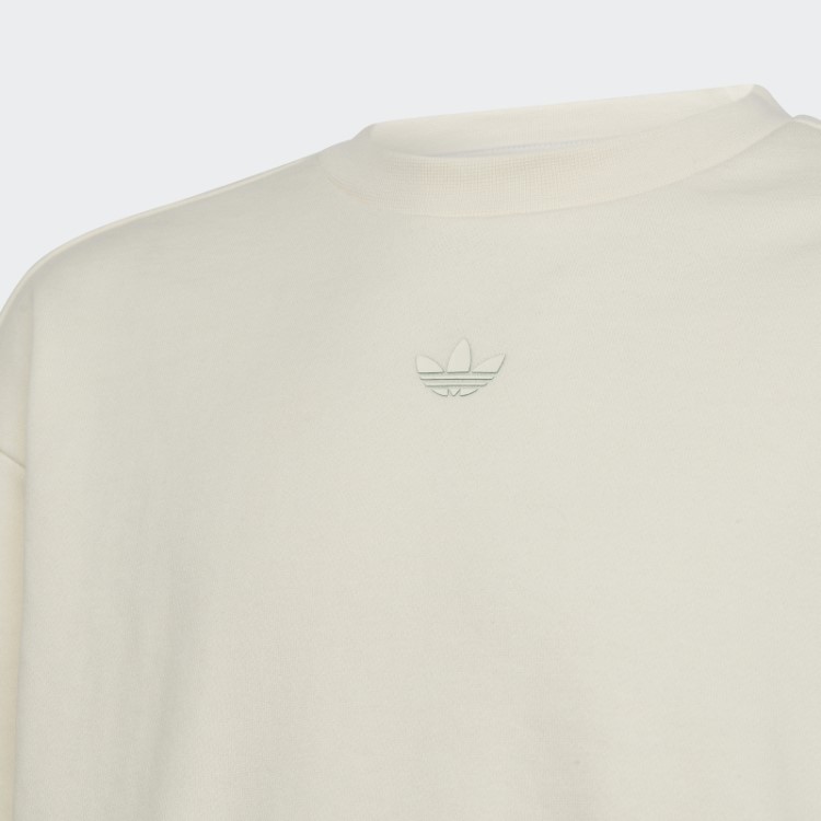 Adidas Sweatshirt Crop Crew Com Estampa Gráfica Branca